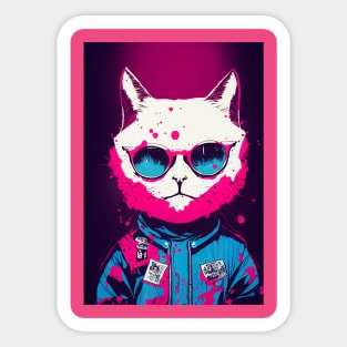 Cat in a jacket Sticker